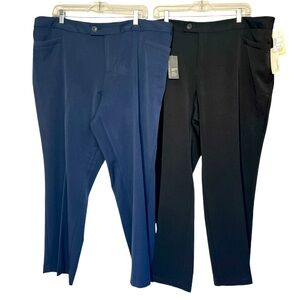 NWT CJ BANKS 2 Pc Lot Classic Fit Straight Legged Petite Dress Pants 22W (10-2)